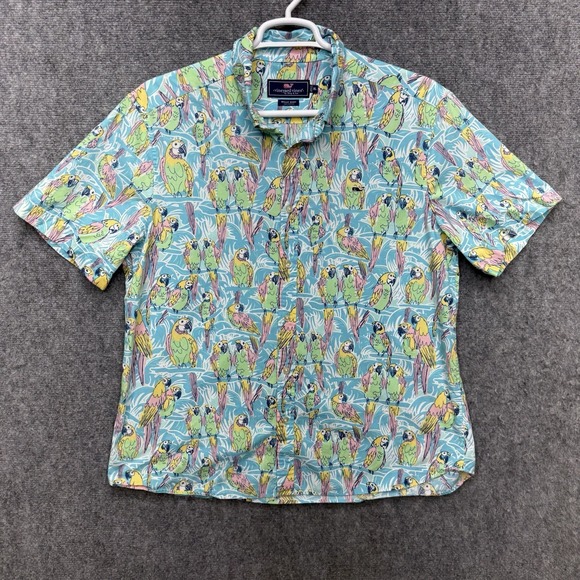 Vineyard Vines Other - Vineyard Vines Whale Shirt Button Up short sleeve Parrots Hawaiian Men's size XL